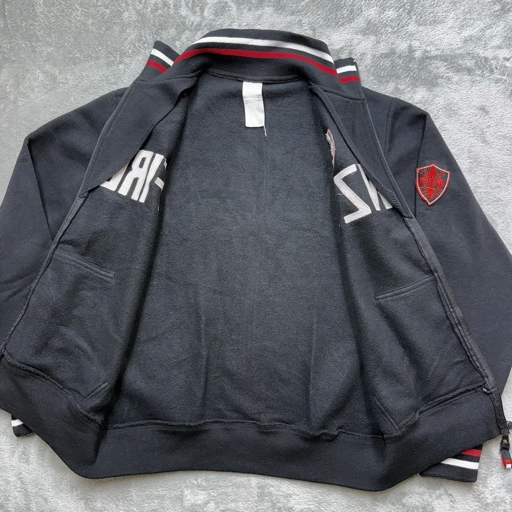 Italy Firenze Black And Red Full Zip Jacket Size Small